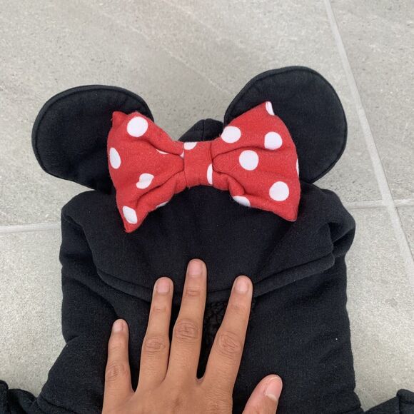 Minnie Mouse Girls Black Zip Up Hoodie Size 5T - Picture 2 of 5